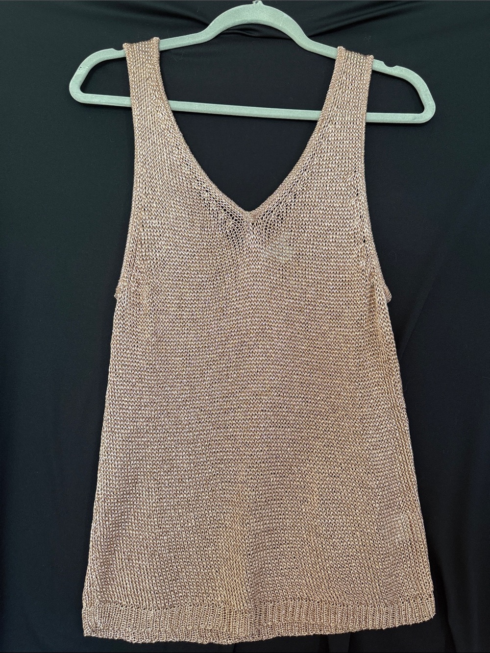 Bar III Metallic Rose Gold Knit Tank